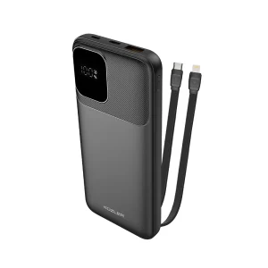Küzler ANKE-106N: Powerbank Slim 10,000 mAh Ultra Delgado con Cables Integrados y 22.5W