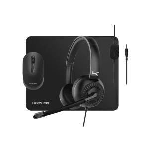 Küzler BIZPACK-2: Combo Home Office 3 en 1 con Auriculares de Alta Fidelidad y Micrófono Pro