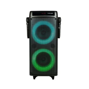 Küzler PARTYLOUD-1: Sistema de Karaoke 1600W con 2 Micrófonos Inalámbricos y Caja de Madera