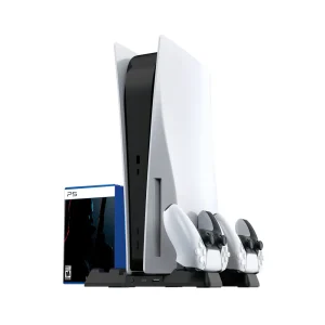 Küzler LENNO-101: Soporte Vertical Multifuncional 4 en 1 para PS5 con Enfriamiento y Carga