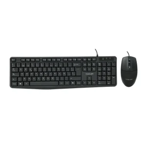 Combo Küzler TASKTWIN-1: Teclado Resistente a Salpicaduras y Mouse Óptico Ambidiestro