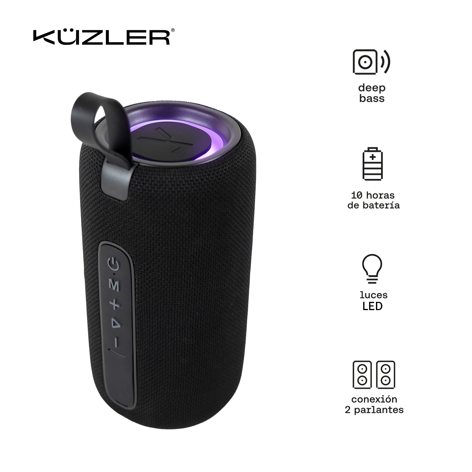 KUZLER PARLANTTE PORTATIL NEGRO 400W ECHOBOOM-L1 - Imagen 2