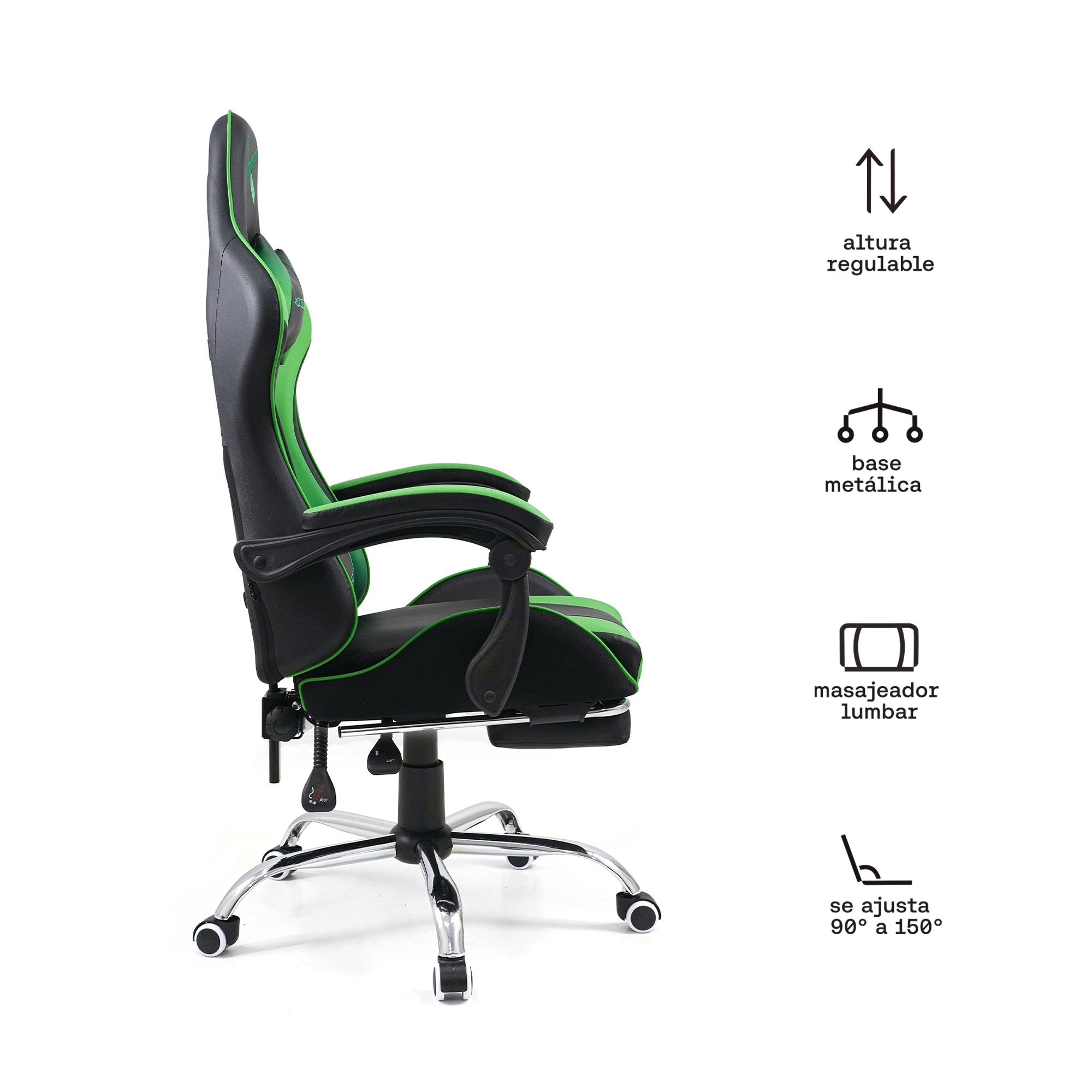 KUZLER SILLA GAMER VERDE RIK-101G - Imagen 2