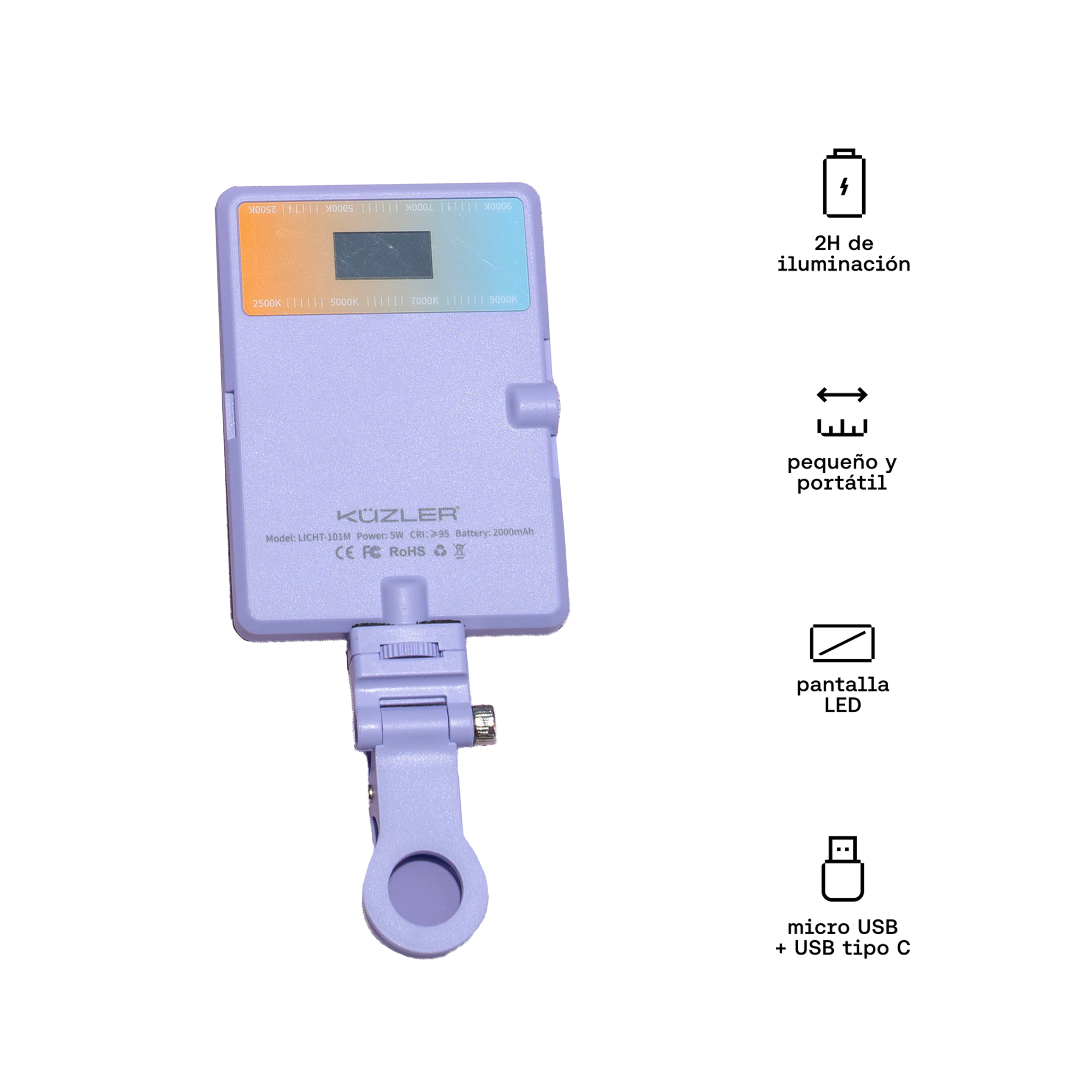 KUZLER LUZ LED CELULAR PURPLE LICHT-101M - Imagen 5