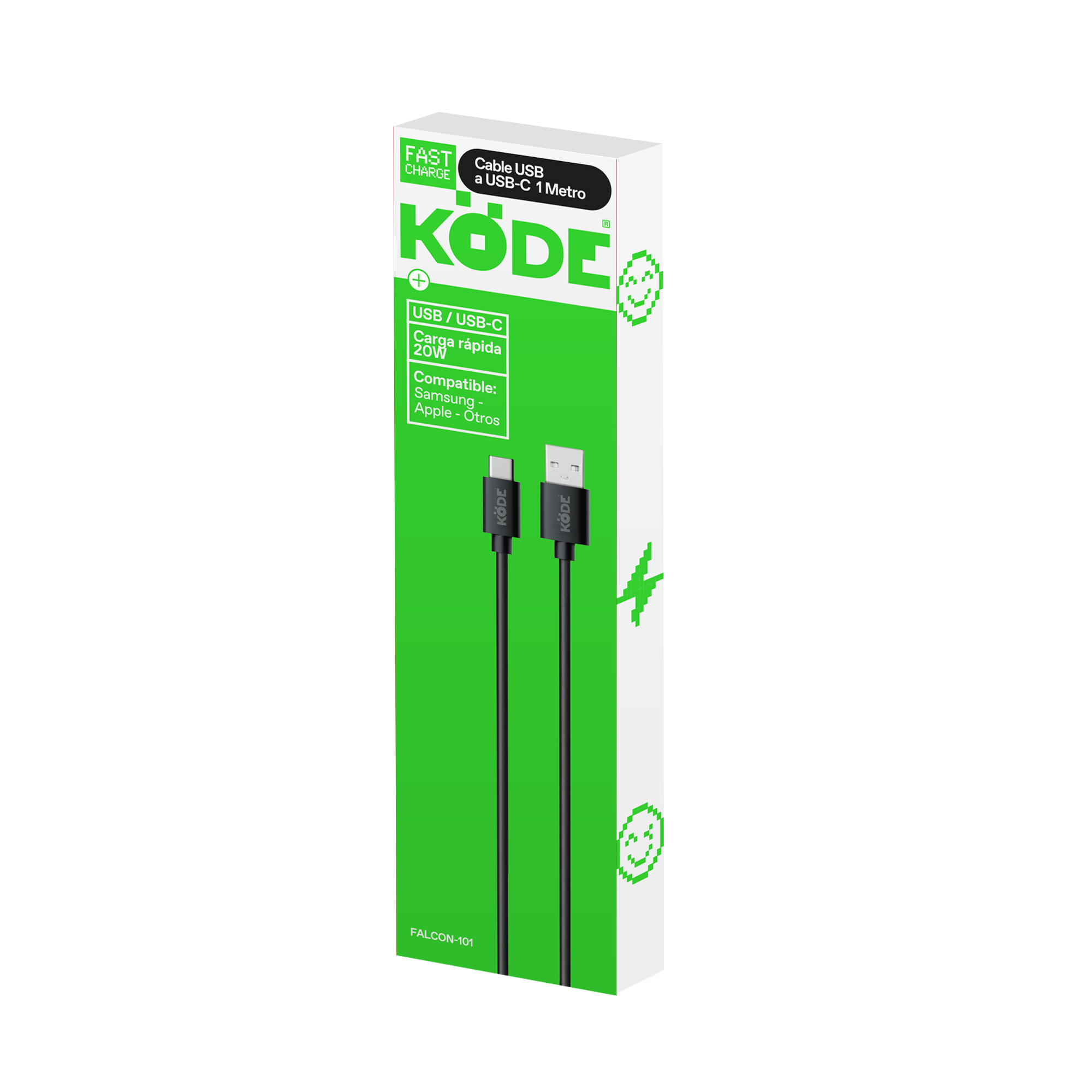 KODE USB A / TYPE C 2A - 1m - FALCON-A101 - Imagen 3