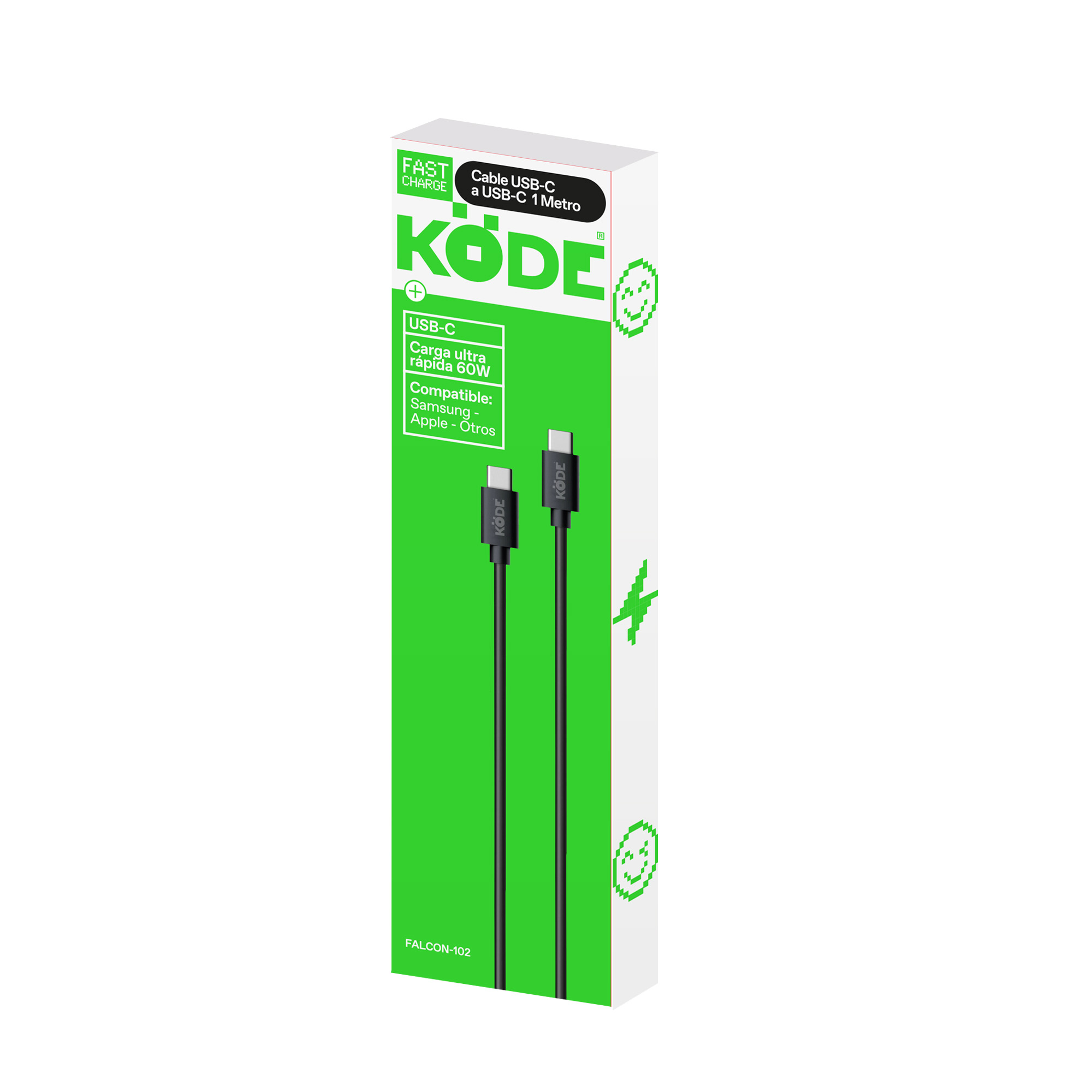 KODE TYPE C / TYPE C - 3A - 60W - 1m - FALCON-C102 - Imagen 3