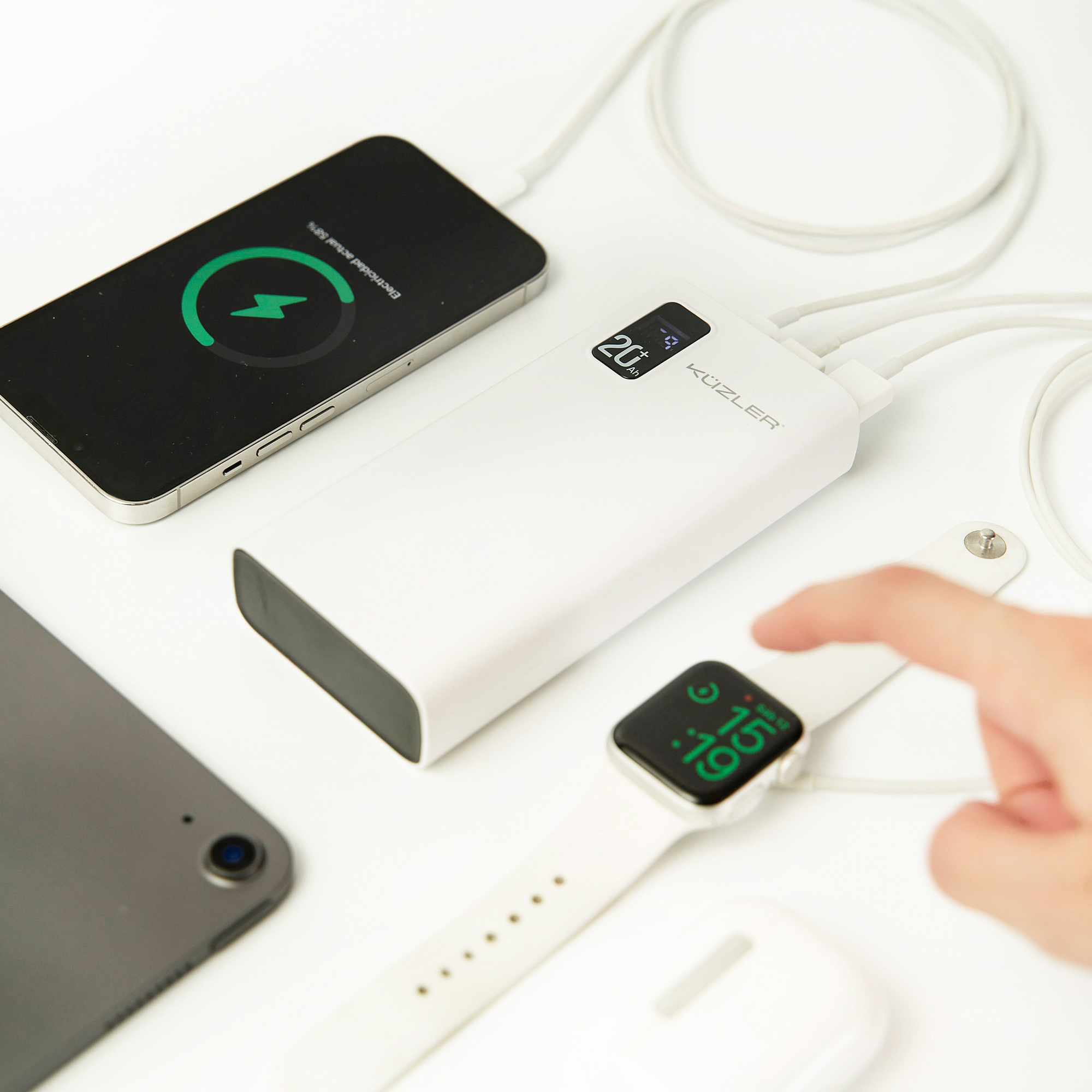 KUZLER POWERBANK SLIM 20,000MAH BLANCO ANKE-105B - Imagen 3