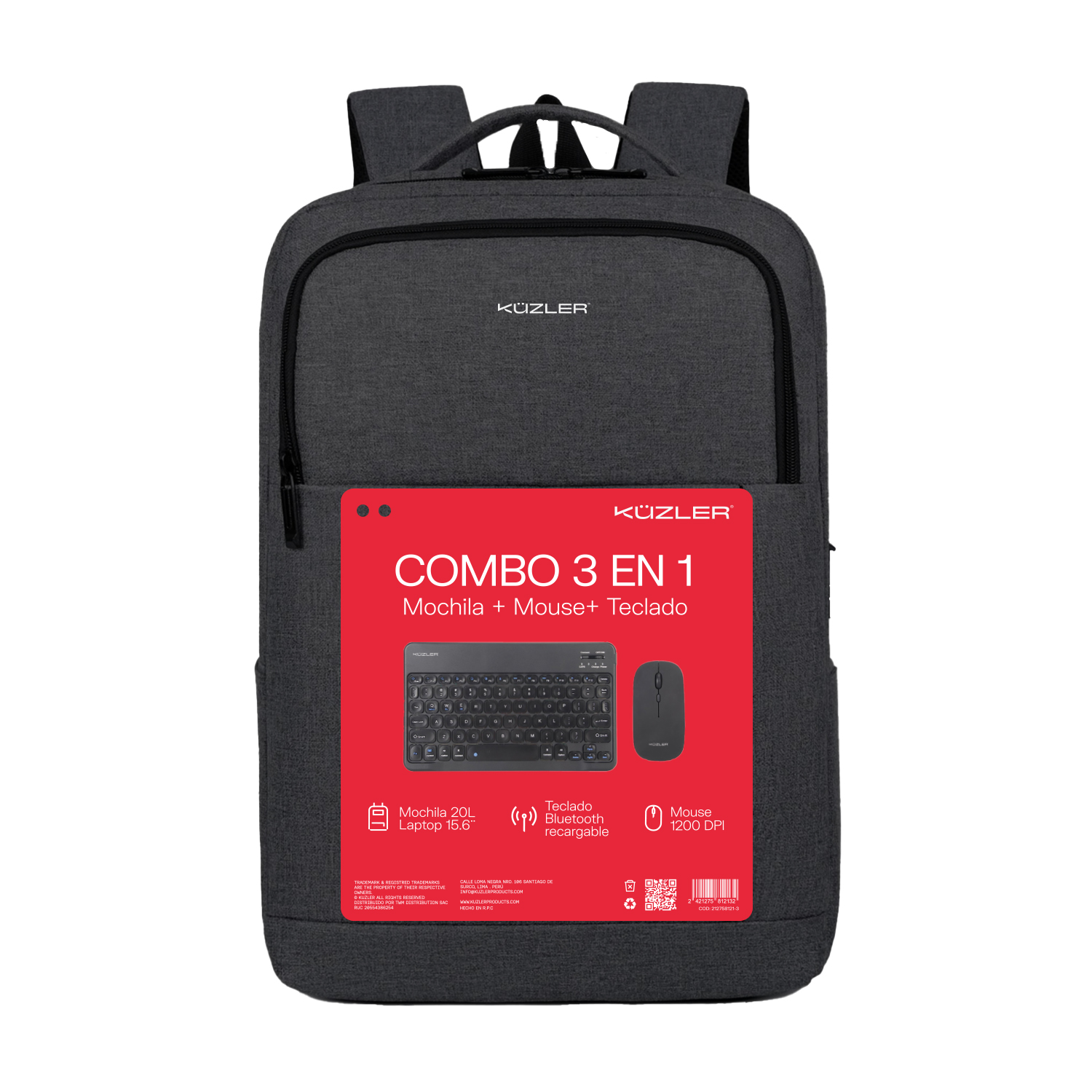 KUZLER COMBO B B2S MOCHILA+TECL+MOU-GEARSET-2 - Imagen 5