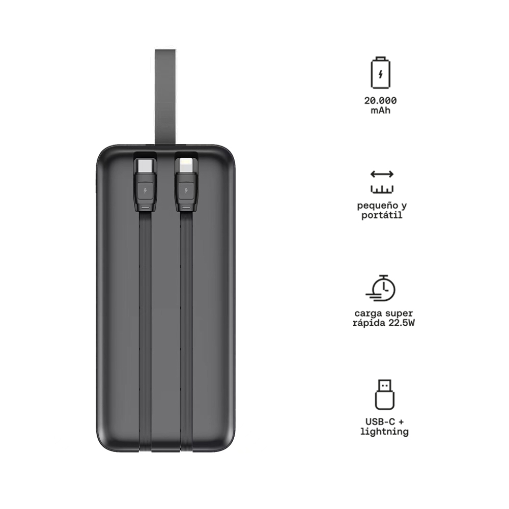 KUZLER POWERBANK CARG INLAM 30,000MAH 22.5W NOARK-101 - Imagen 2