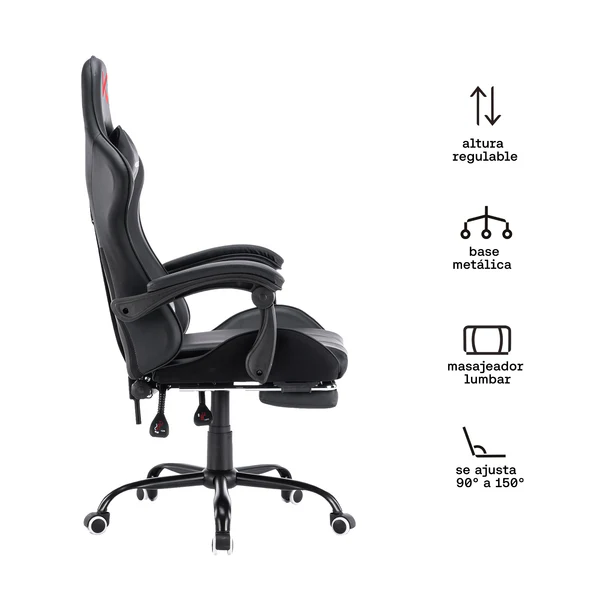 KUZLER SILLA GAMER NEGRA RIK-101N - Imagen 5